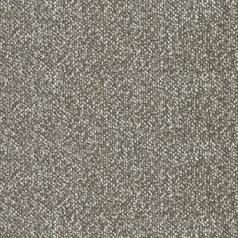 Woven fabric sample in gray-brown tones displays a dense, irregular texture with interwoven light threads and subtle tonal variations; Pacini & Cappellini B34.
